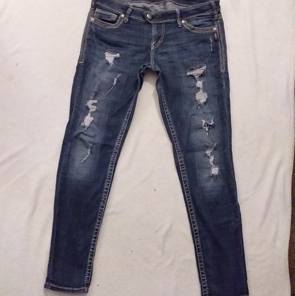 Silver Jeans Denim - Silver Tuesday destructed skinny Jean's, 32x31